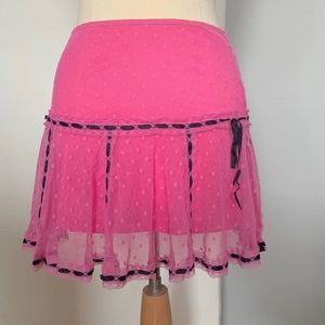 Betsey Johnson dot net lace mini skirt